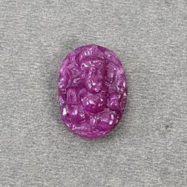 Lord Ganesha Ruby Carving