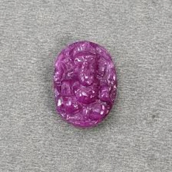 Lord Ganesha Ruby Carving
