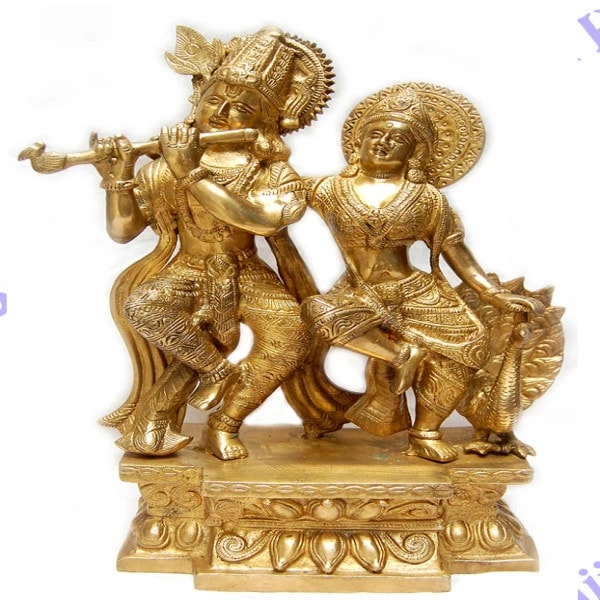 Brass Krishna Radha Statue ( C618 )