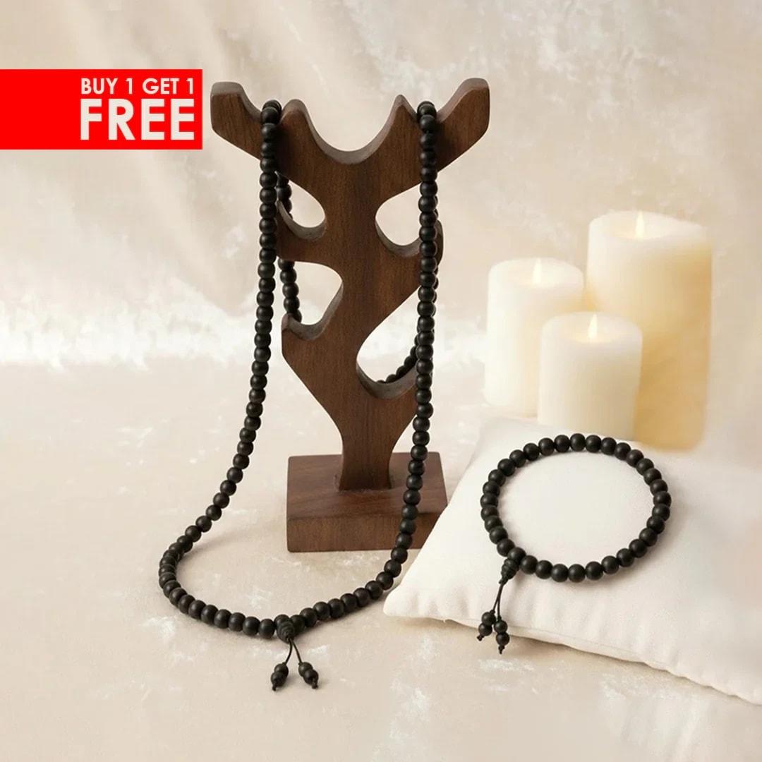 Karungali Mala with Silver Capping